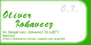oliver kokavecz business card
